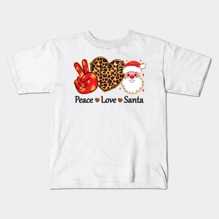 Peace Love Santa Christmas Kids T-Shirt